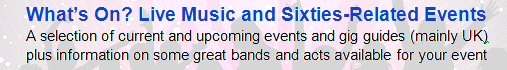 Sixties-related live music and events