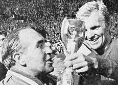 Bobby and Alf with the cup